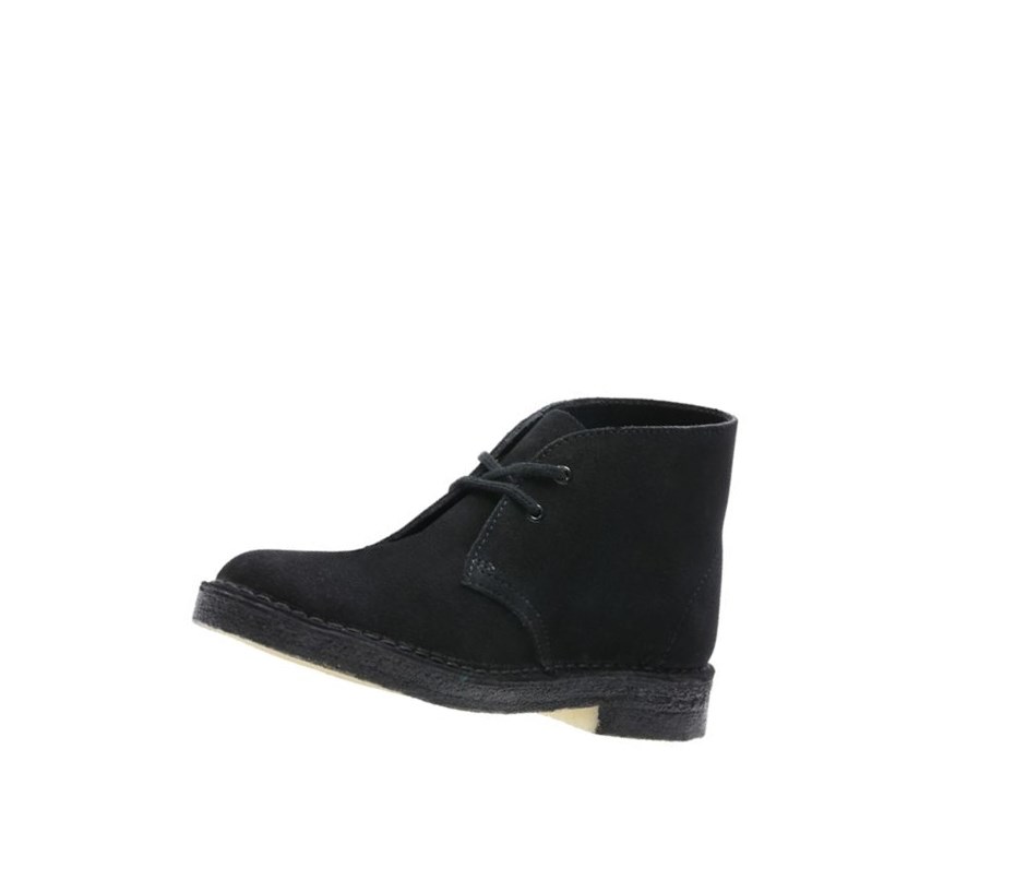 Botas De Desierto Clarks Iconic Gamuza Mujer Negras | MXNA-78340