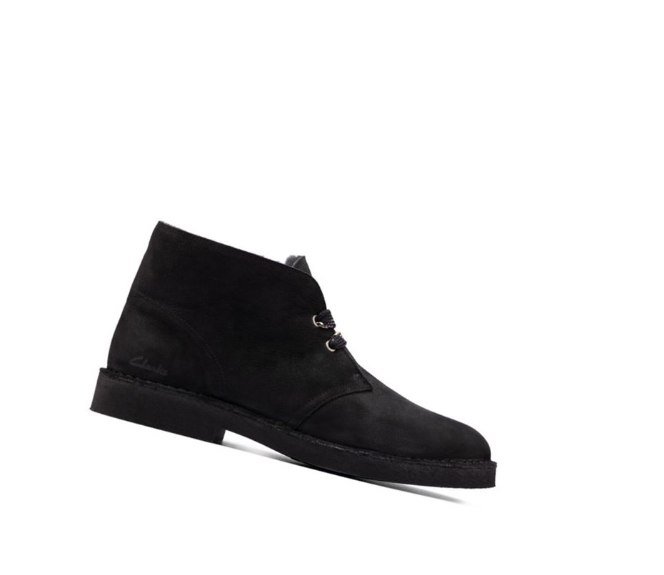 Botas De Desierto Clarks Ligeros Gamuza Hombre Negras | CDHT-43718