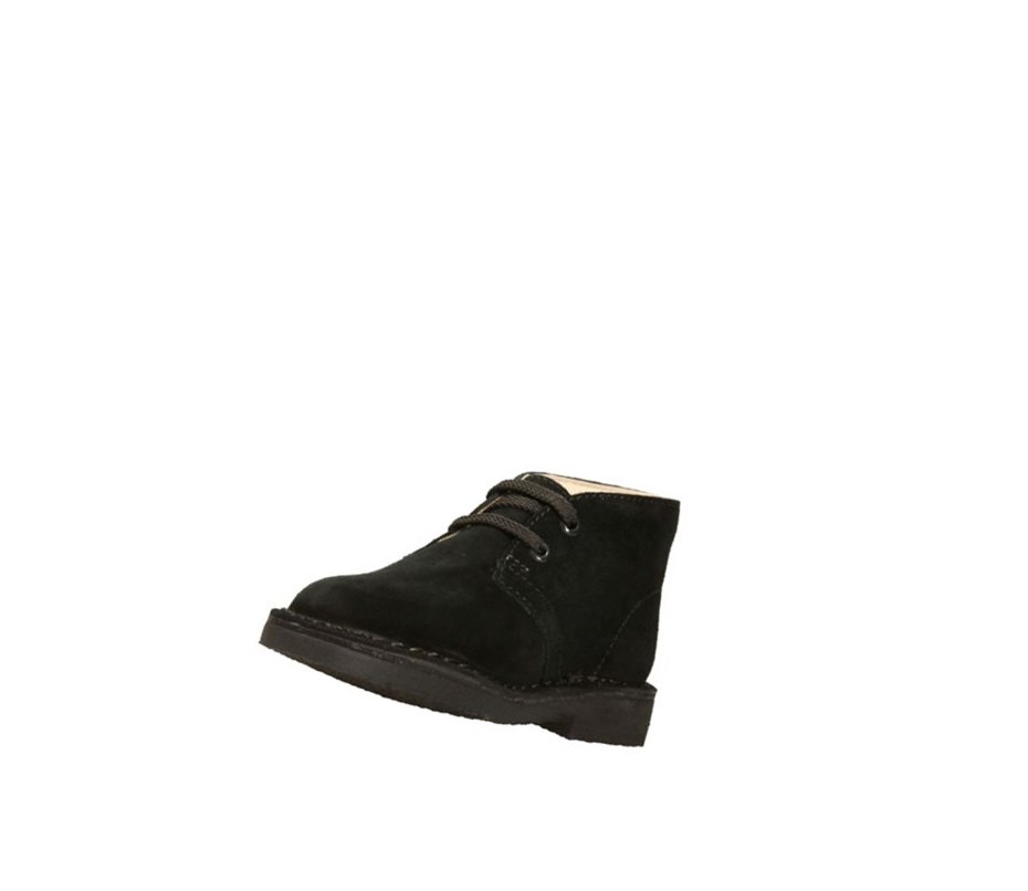 Botas De Desierto Clarks Originales Gamuza Niño Negras | QOIS-34597