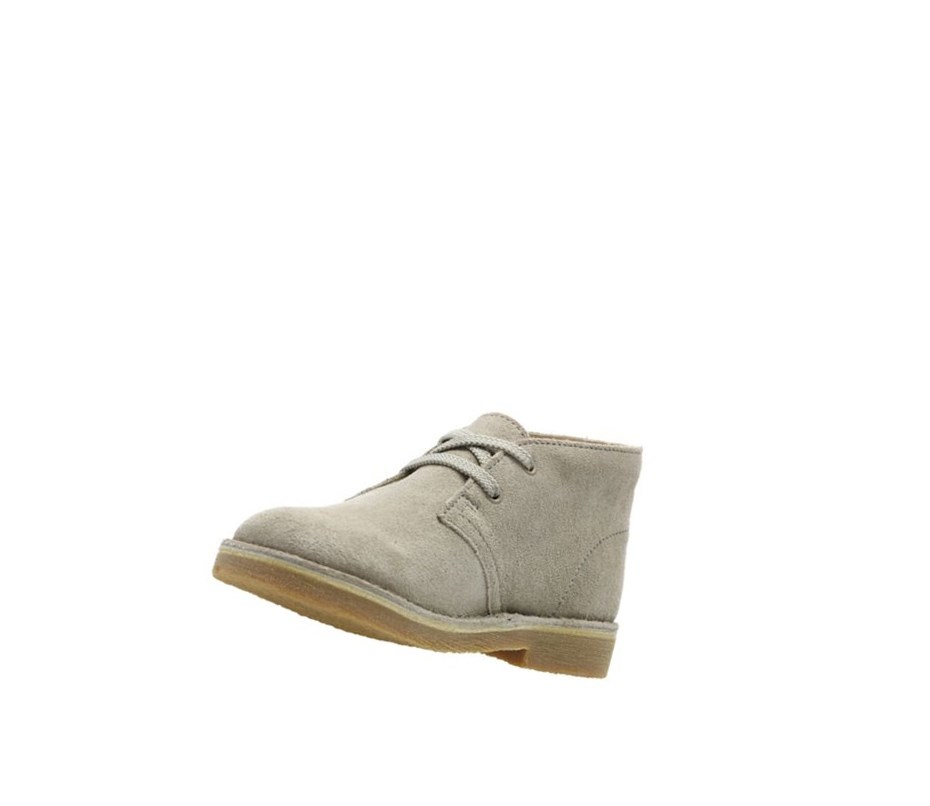 Botas De Desierto Clarks Originales Gamuza Niño Beige | ZMFV-05476