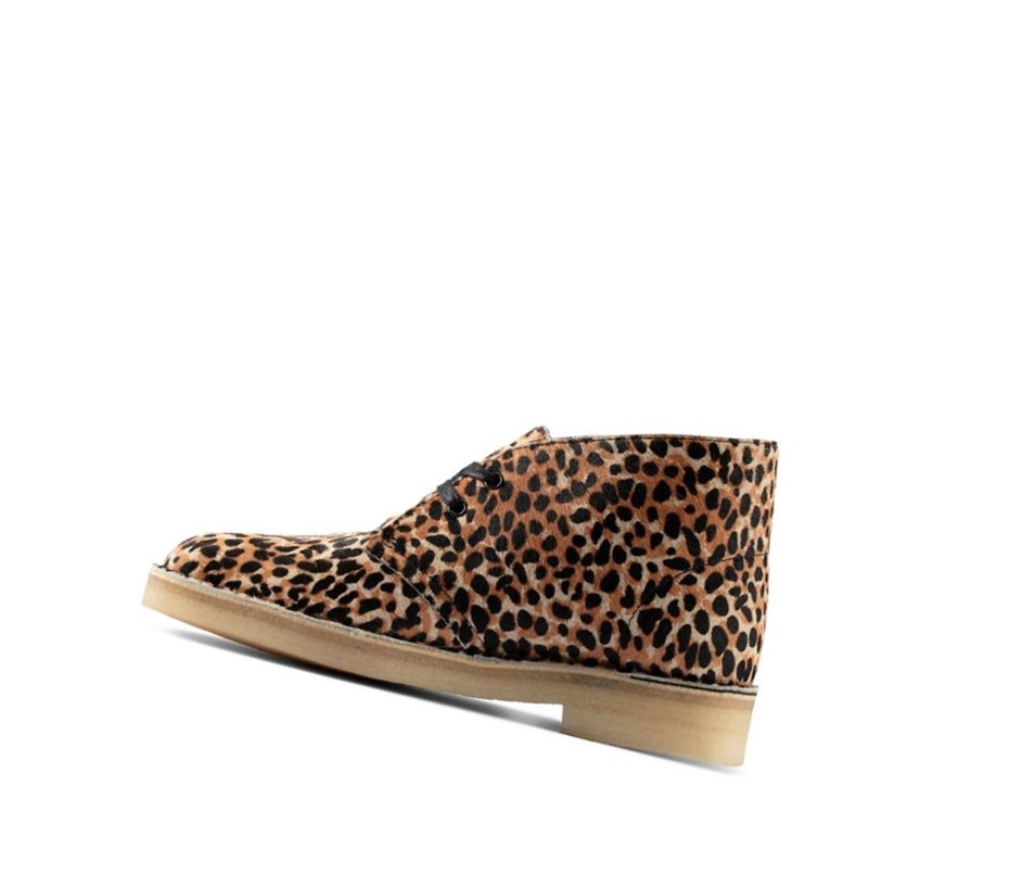 Botas De Desierto Clarks Originales Print Pony Cuero Mujer Leopardo | BIKX-40329