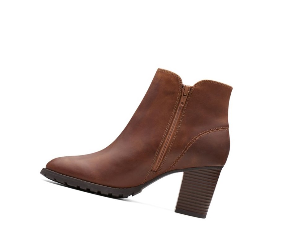 Botas de Tacon Clarks Verona Trish Cuero Mujer Marrones Oscuro | UBET-21835