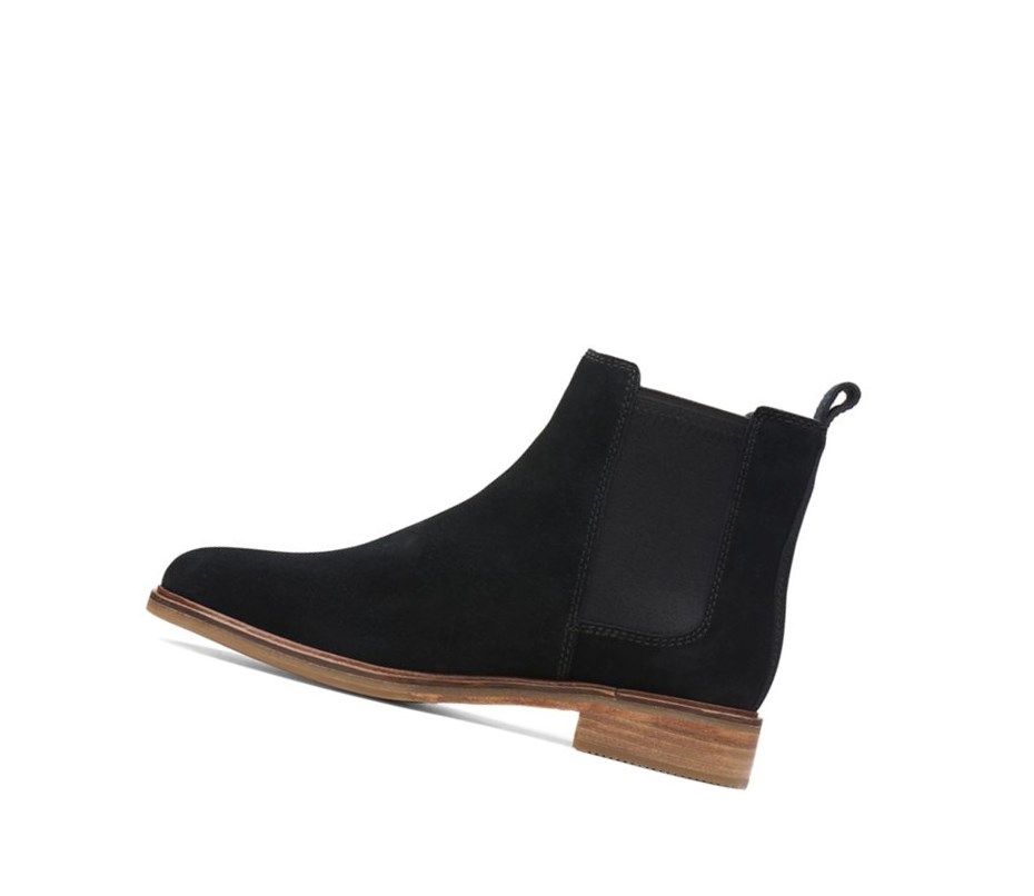 Botines Chelsea Clarks Arlo Gamuza Mujer Negras | LVND-28501