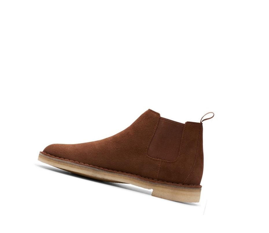 Botines Chelsea Clarks Desert Gamuza Hombre Marrones | XKOZ-82571