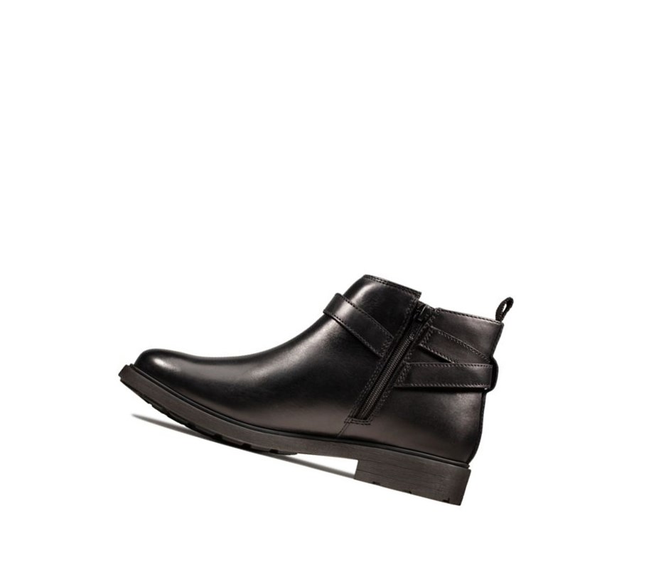 Botines Clarks Astrol Soar Cuero Niña Negras | DHFT-25109