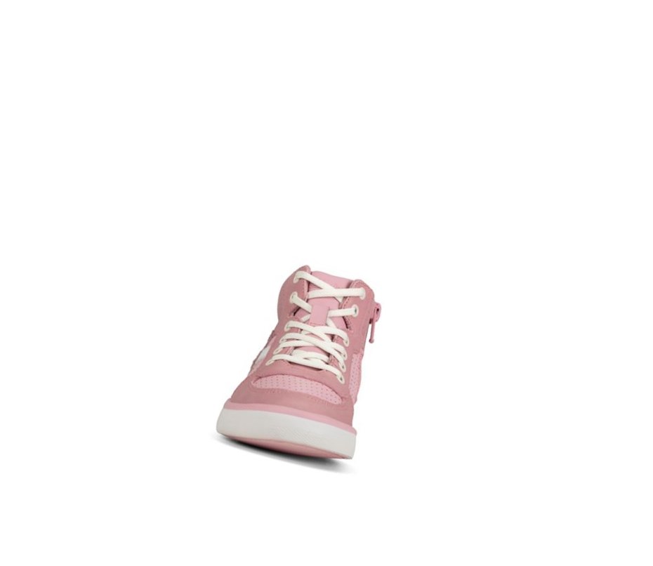 Botines Clarks City Flake Cuero Niña Rosas | QEPX-15620