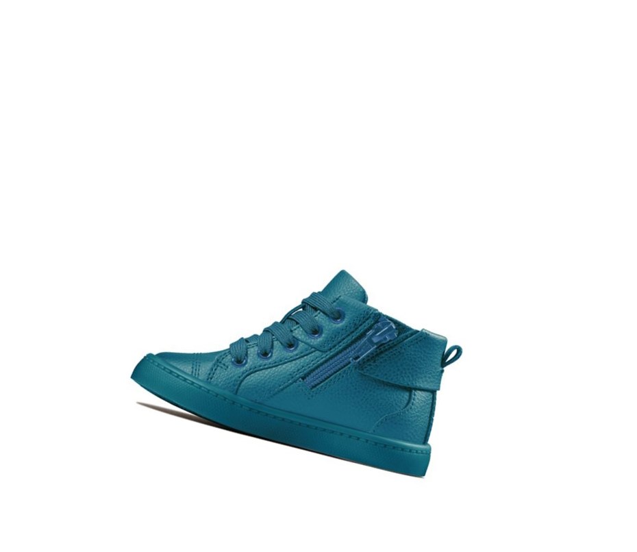 Botines Clarks City Oasis Cuero Niña Azules Oscuro | IDSL-37941