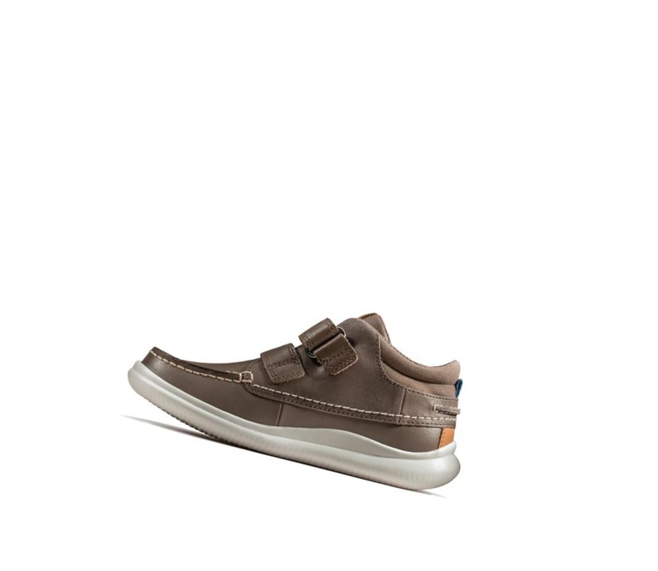 Botines Clarks Crest Tuktu Cuero Niño Marrones | QVPL-72084