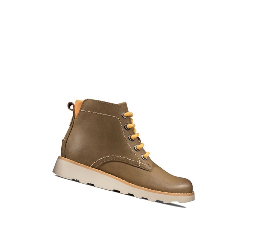 Botines Clarks Crown Hike Cuero Niño Marrones | GDLC-51976