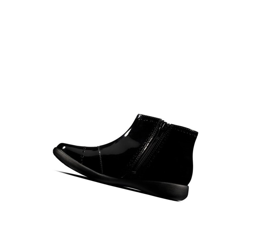 Botines Clarks Etch Form Charol Niña Negras | JSIV-64053