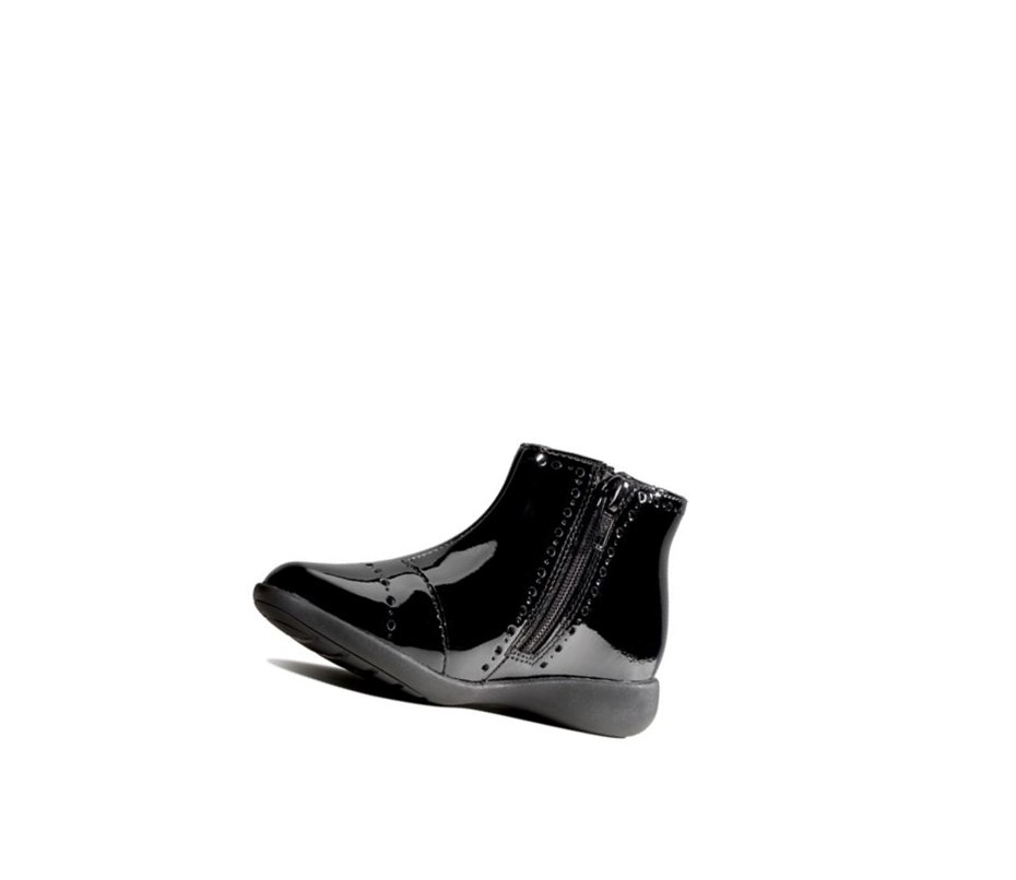 Botines Clarks Etch Form Charol Niña Negras | JTKL-25169