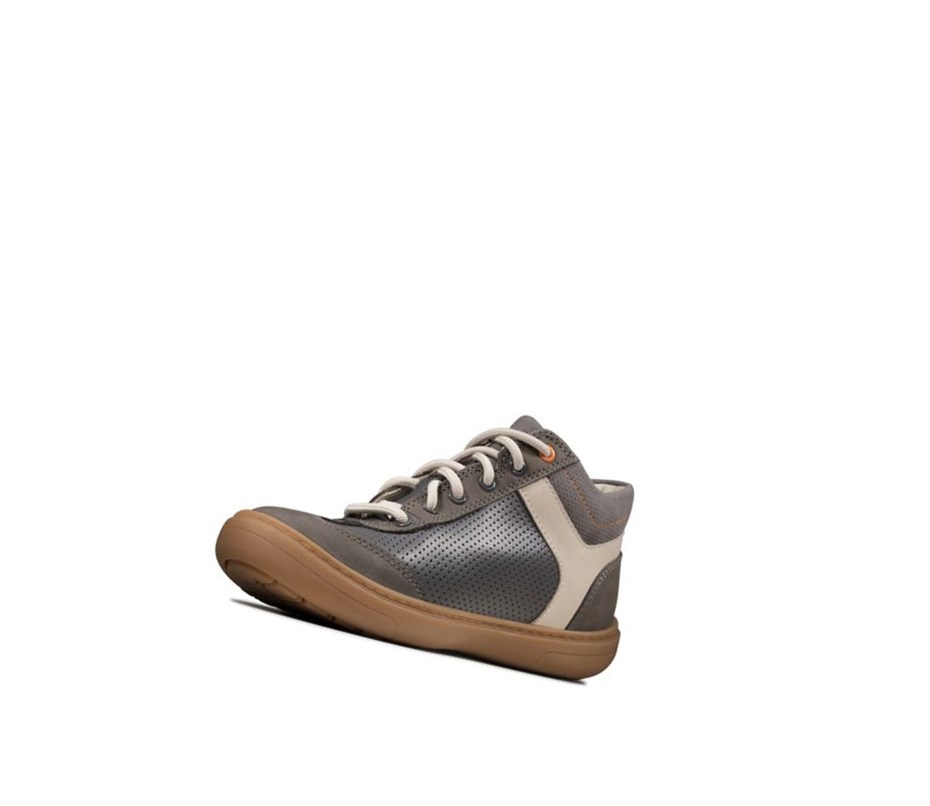 Botines Clarks Flash Seek Cuero Niño Gris | SUIW-34015