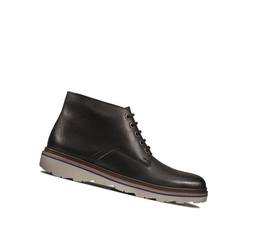 Botines Clarks Frelan Mid Cuero Hombre Negras | JNMF-25408