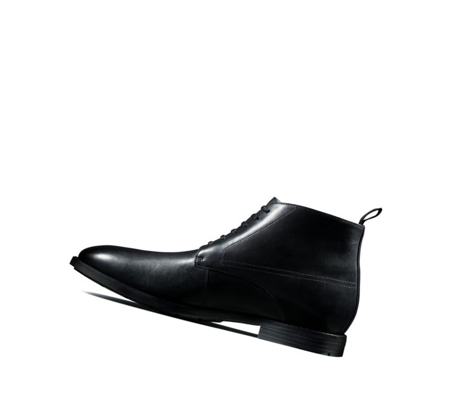 Botines Clarks Ronnie Up Gore-tex Cuero Hombre Negras | LQPU-29307