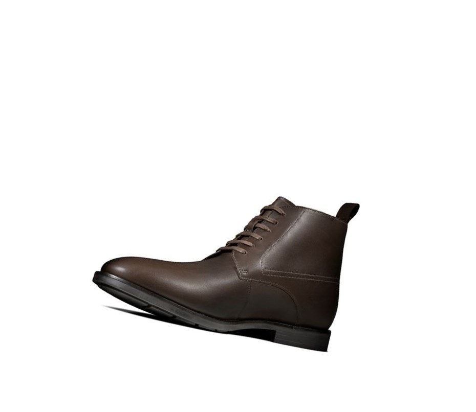 Botines Clarks Ronnie Up Gore-tex Cuero Hombre Marrones Oscuro | NOIV-74162