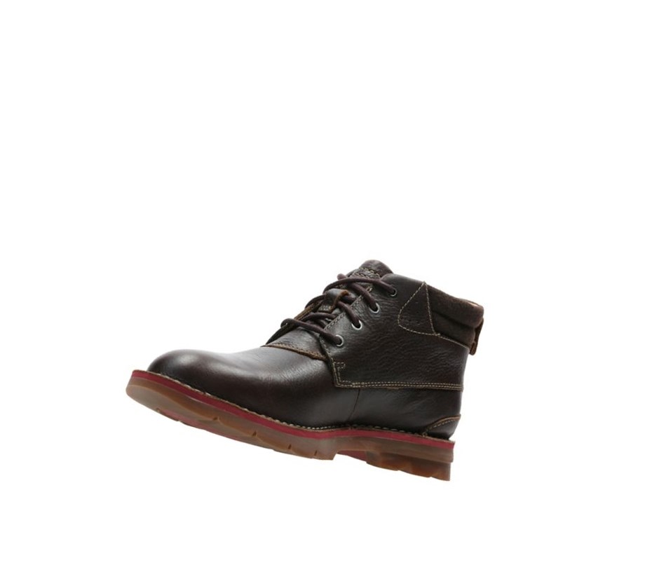 Botines Clarks Varick Heal WarmLined Cuero Hombre Marrones | CJKP-94836