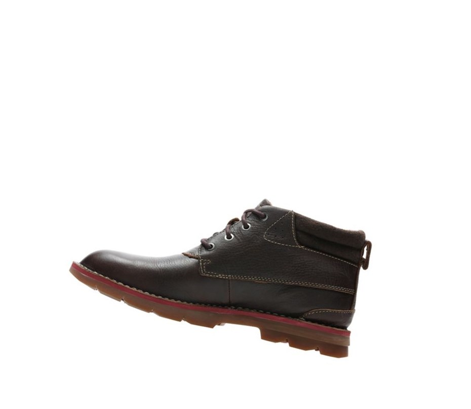 Botines Clarks Varick Heal WarmLined Cuero Hombre Marrones | CJKP-94836