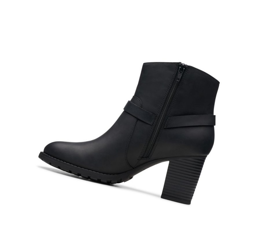 Botines Clarks Verona Rock Cuero Mujer Negras | NAOM-76038