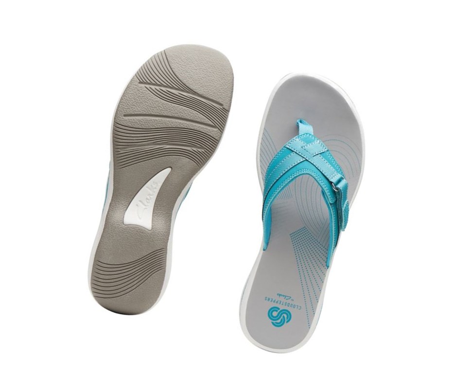 Chanclas Clarks Brinkley Sea Mujer Turquesa | FJWU-81340