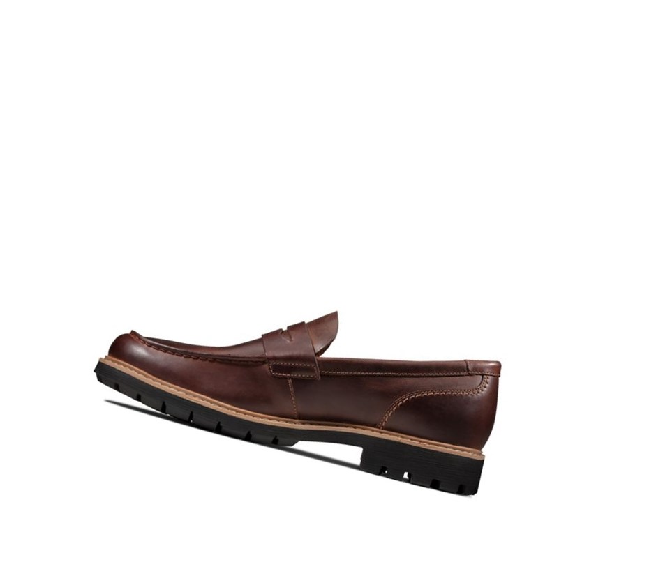 Loafers Clarks Batcombe Edge Cuero Hombre Marrones Oscuro | DCGH-10823