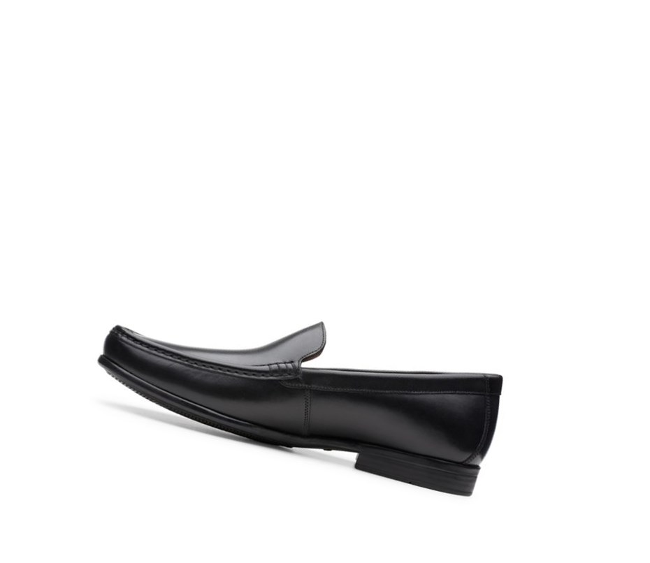 Loafers Clarks Claude Plain Anchos Fit Hombre Negras | XTJK-72941