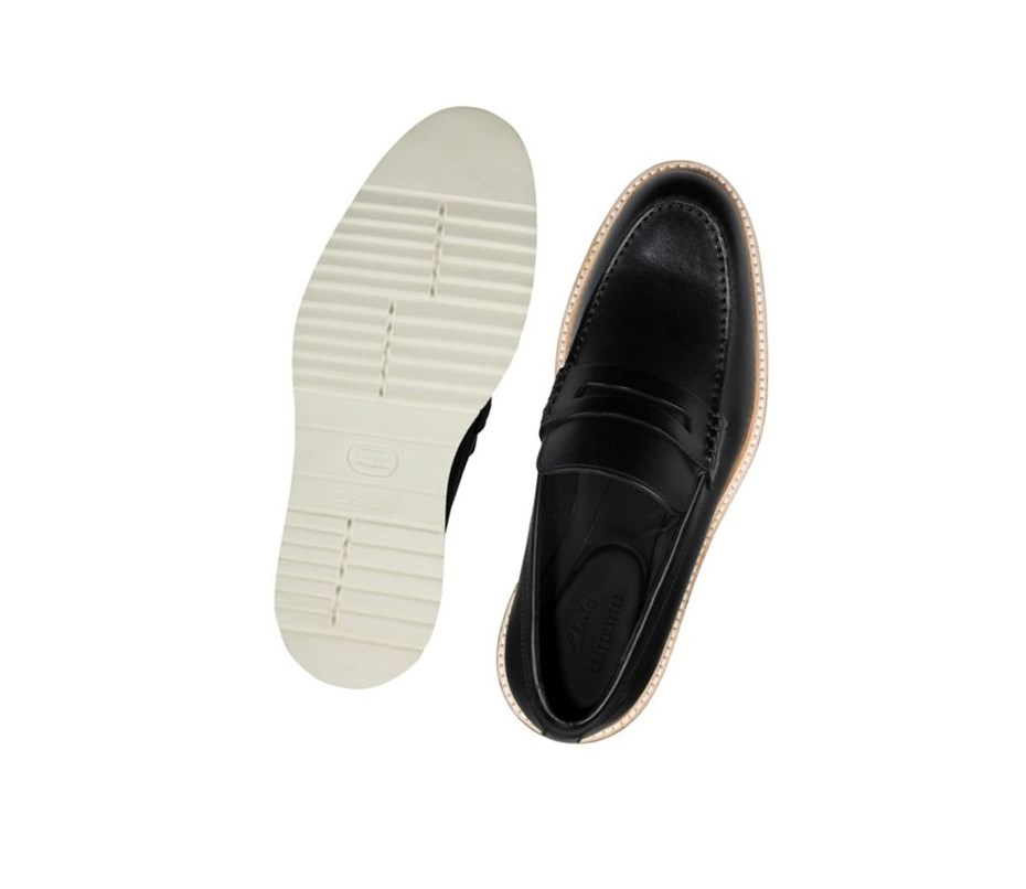 Loafers Clarks Ernest Free Cuero Hombre Negras | PJEG-95706