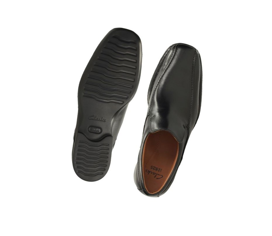 Loafers Clarks Francis Flight Cuero Hombre Negras | MZUJ-81346