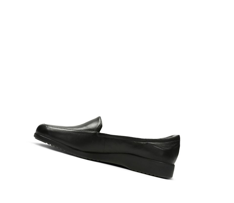 Loafers Clarks Georgia Cuero Mujer Negras | ZNHW-53614