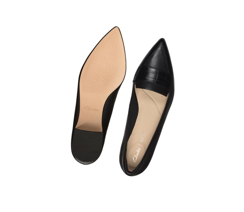 Loafers Clarks Laina 15 Cuero Mujer Negras | LWSK-59624