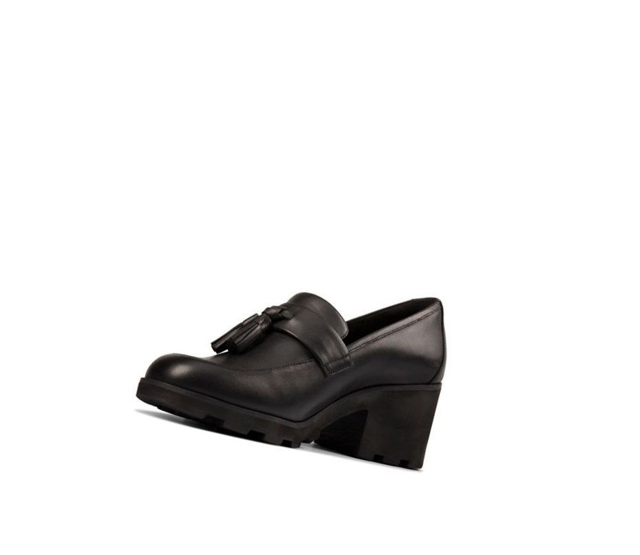 Loafers Clarks Rene Cuero Mujer Negras | CQSX-42013