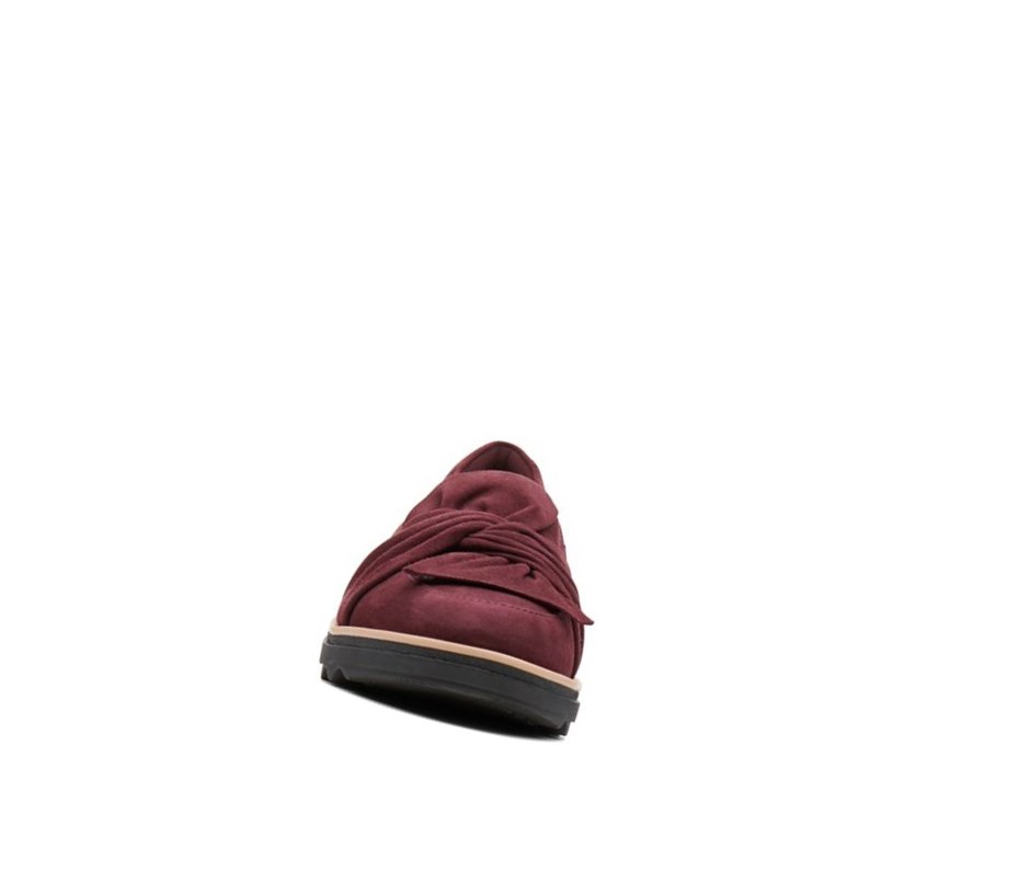 Loafers Clarks Sharon Dasher Gamuza Anchos Fit Mujer Burdeos | YARZ-69230