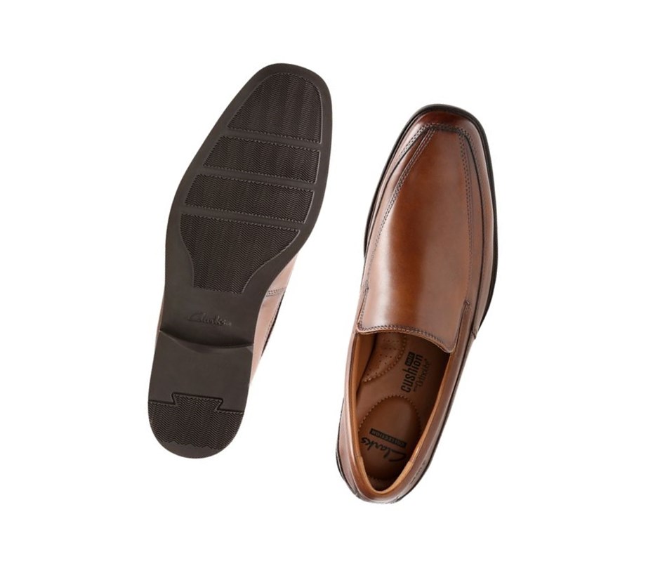 Loafers Clarks Tilden Free Cuero Anchos Fit Hombre Marrones Oscuro | CODF-59706