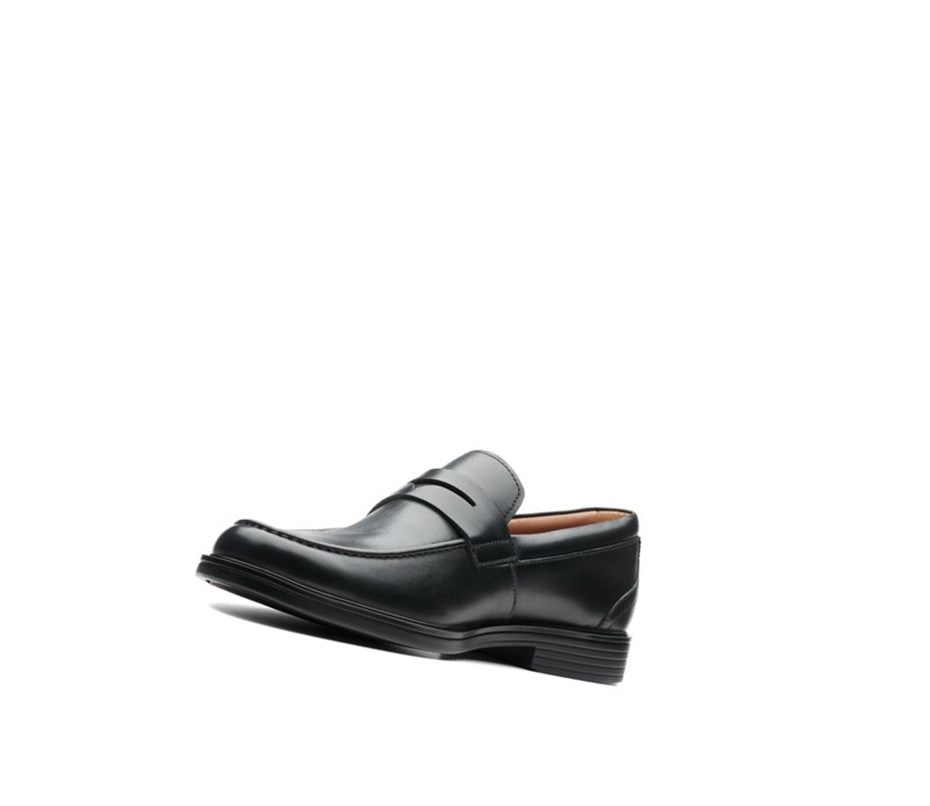 Loafers Clarks Un Aldric Step Cuero Hombre Negras | GSEV-16507