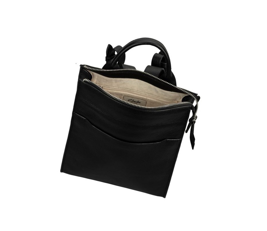 Mochilas Clarks The Hayle Small Cuero Mujer Negras | GNTZ-46327