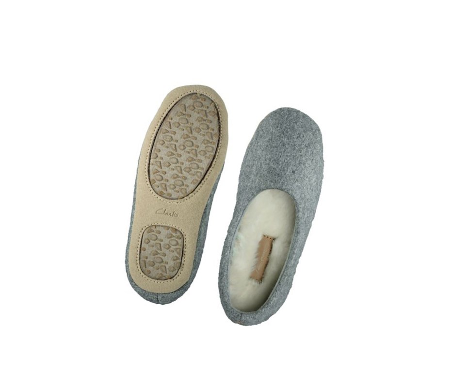 Pantuflas Clarks Cozily Soft Niña Gris Claro | AKME-87613