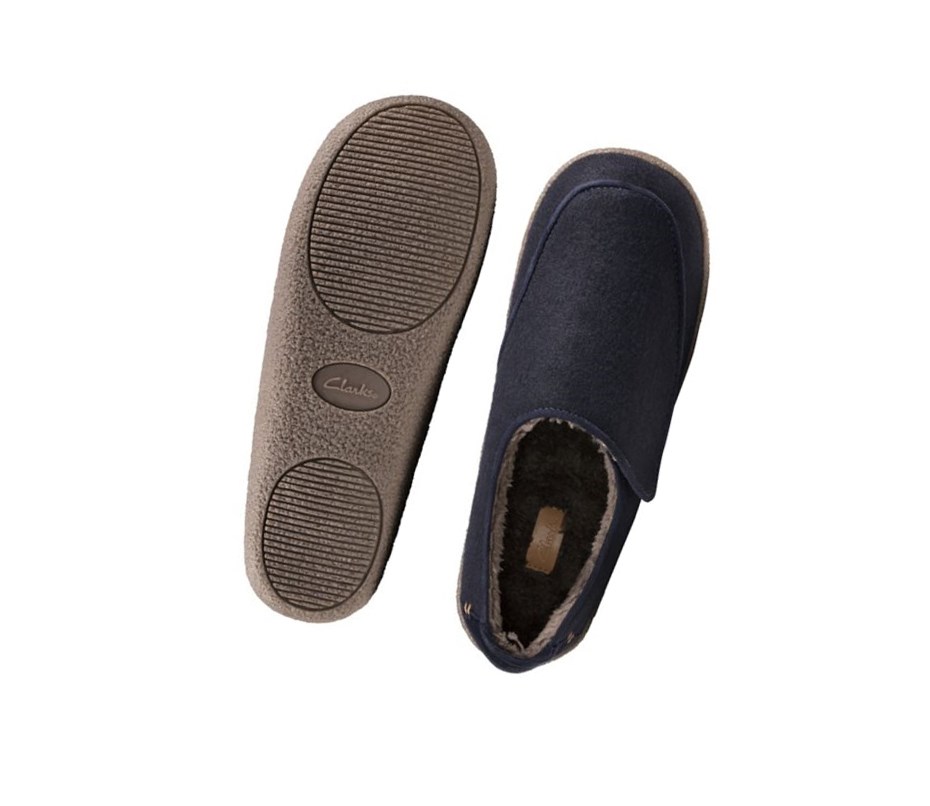 Pantuflas Clarks Relaxed Charm Hombre Azul Marino | DUZL-90185