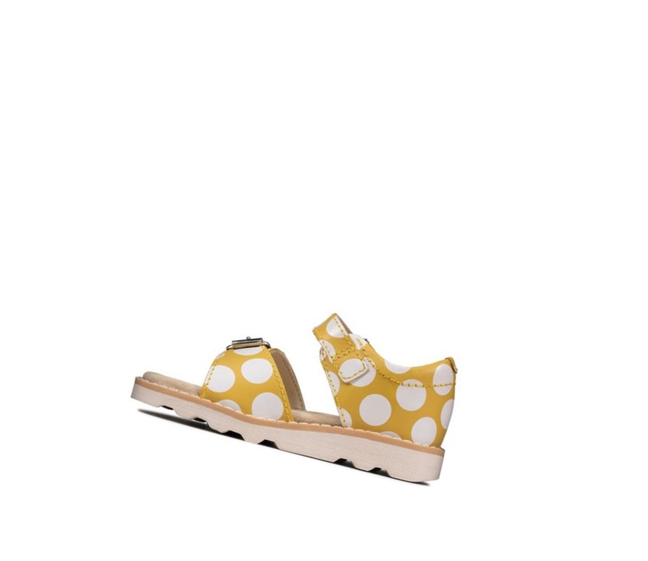 Sandalias Casuales Clarks Crown Bloom Gamuza Niña Amarillo | KBAX-80179