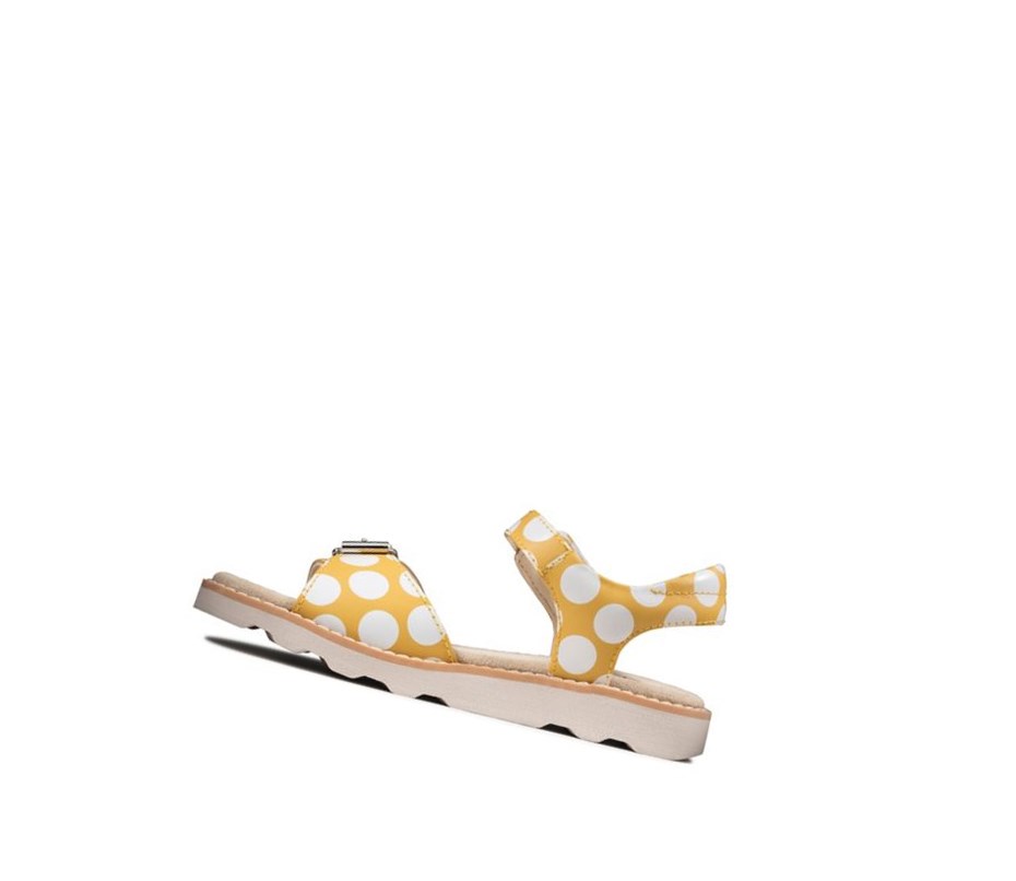 Sandalias Casuales Clarks Crown Bloom Gamuza Niña Amarillo | SXJW-72814