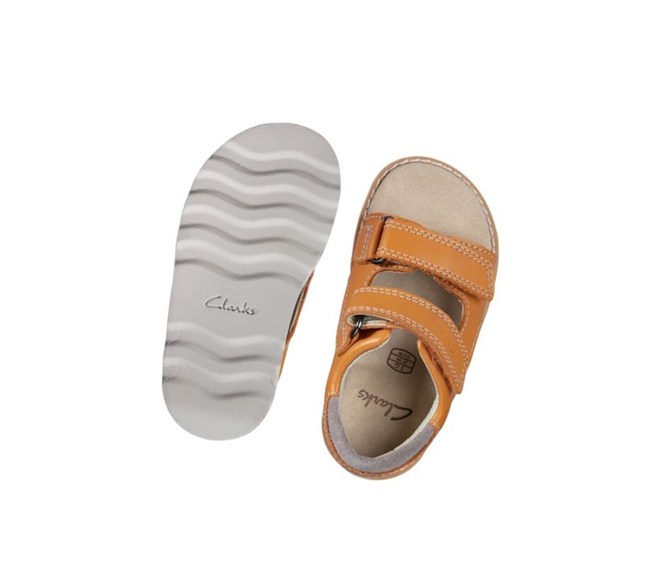 Sandalias Casuales Clarks Crown Root Cuero Niño Naranjas | LWKD-30945