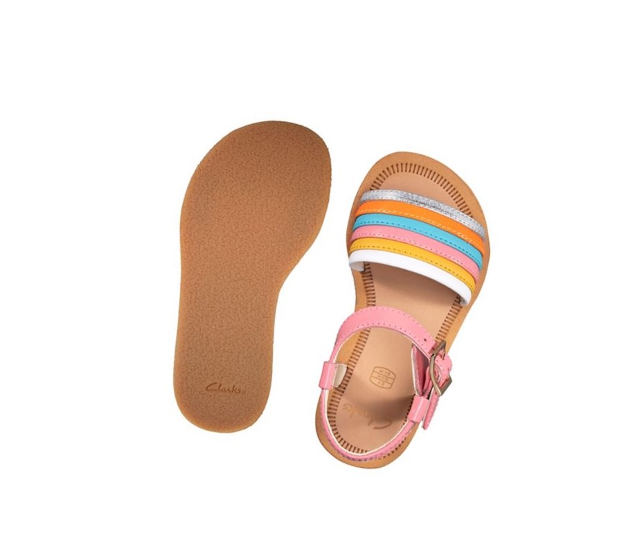 Sandalias Casuales Clarks Finch Stride Cuero Niña Multicolour | BKYA-49670