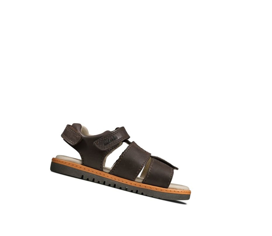 Sandalias Casuales Clarks Frances Tor Cuero Niño Marrones | JFHW-87254