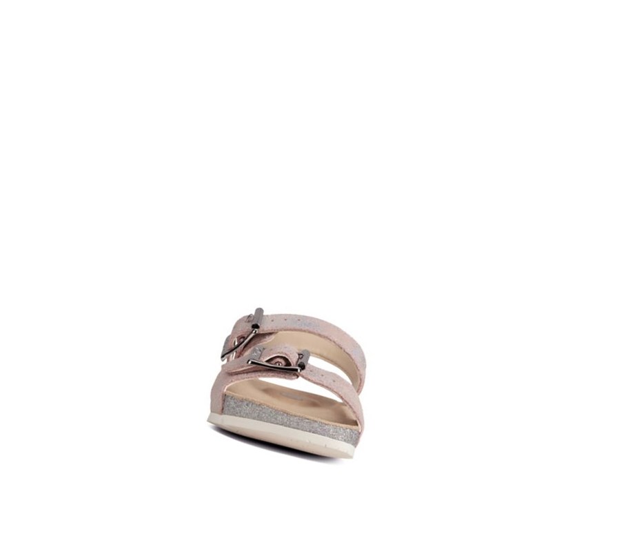 Sandalias Casuales Clarks River Sand Cuero Niña Rosas | VNOD-59304