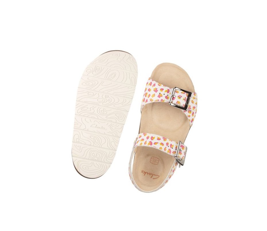 Sandalias Casuales Clarks River Sand Gamuza Niña Blancas | YCWD-39042