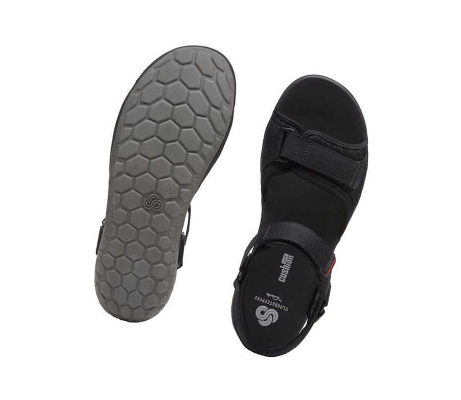 Sandalias Casuales Clarks Step Beat Sun Textil Hombre Negras | KTLQ-17483