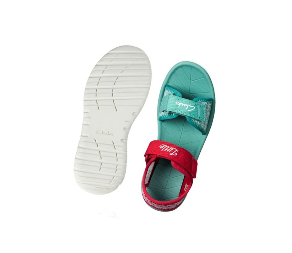 Sandalias Casuales Clarks Surfing Sea Niña Rojas | RSYL-74652