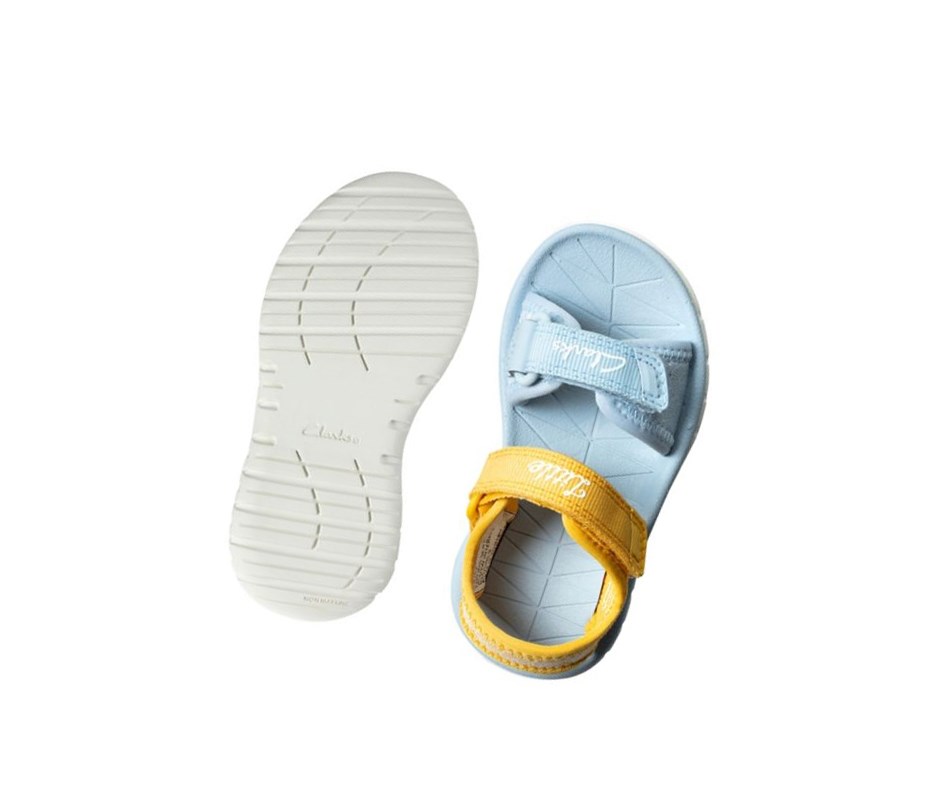 Sandalias Casuales Clarks Surfing Sea Niña Amarillo | UQZO-92647