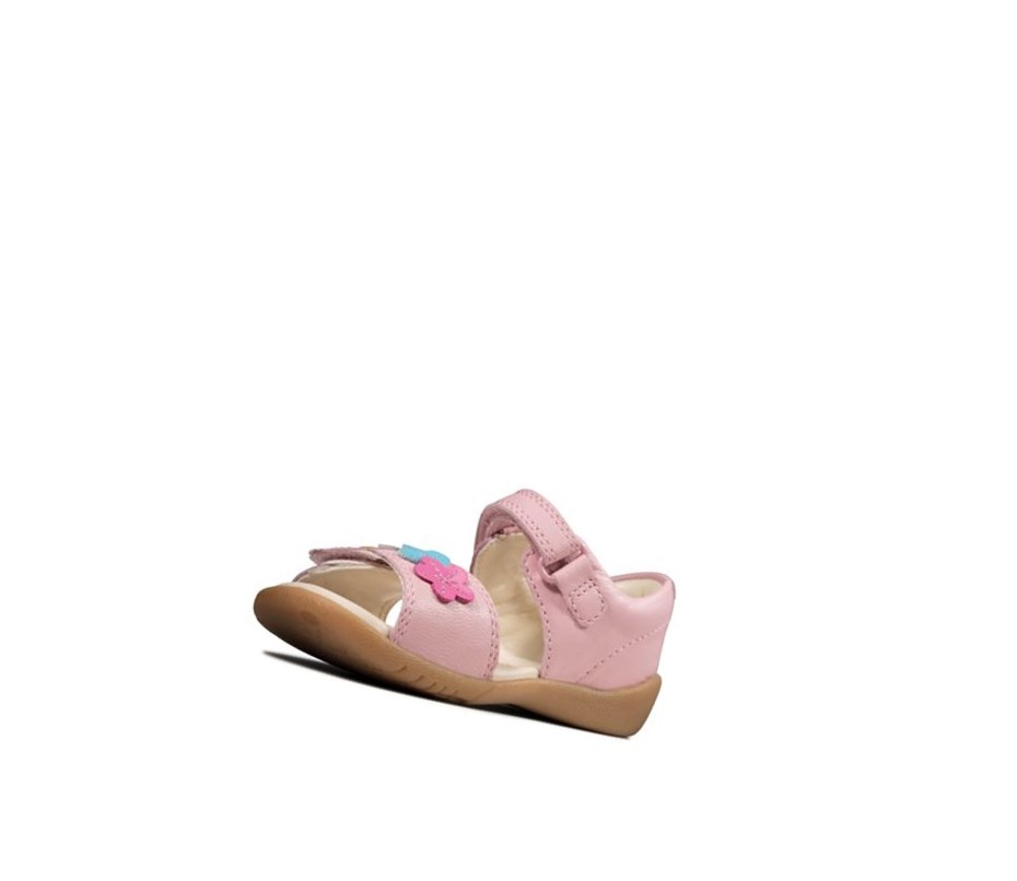 Sandalias Casuales Clarks Zora Finch Cuero Niña Rosas | KHTL-61935