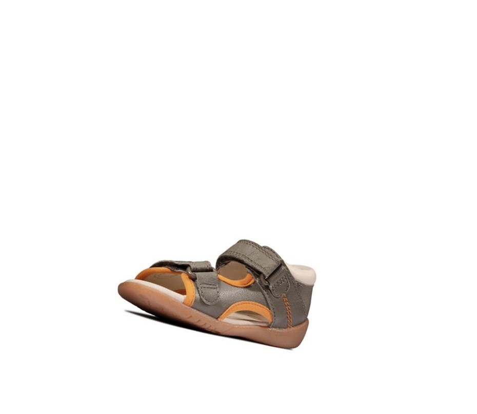 Sandalias Casuales Clarks Zora Spirit Cuero Niño Kaki | MRFO-63481