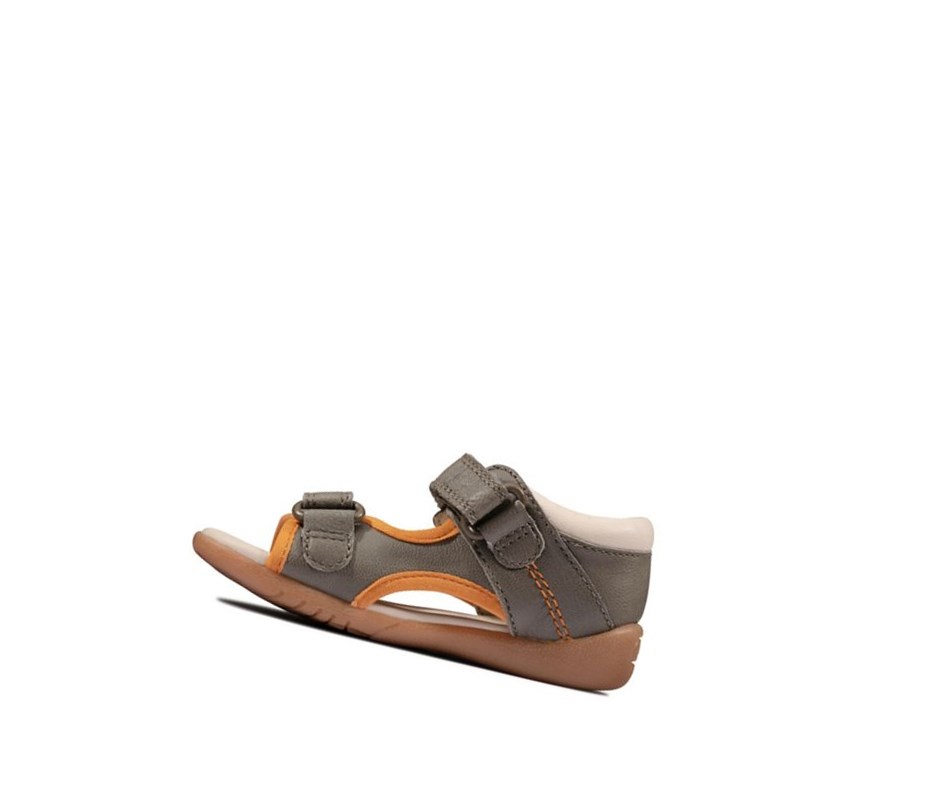 Sandalias Casuales Clarks Zora Spirit Cuero Niño Kaki | MRFO-63481