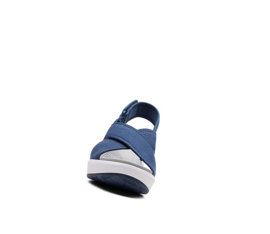 Sandalias Cuña Clarks Step Cali Cove Textil Mujer Azul Marino | UVEY-56820